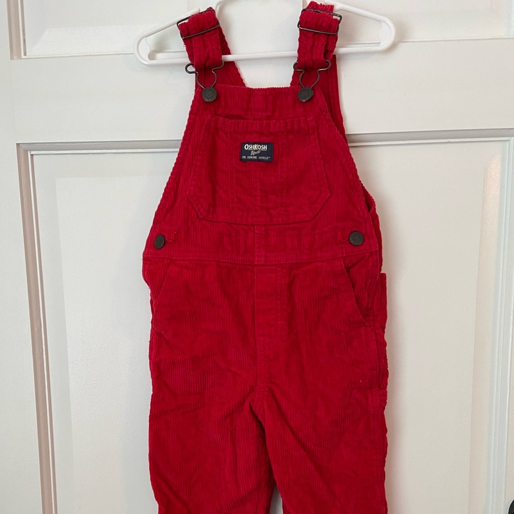 OshKosh B’gosh Red Corduroy Overalls 3T